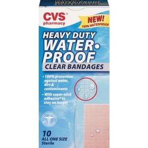 CVS Health Heavy Duty Water Proof Clear Bandages, 10 CT