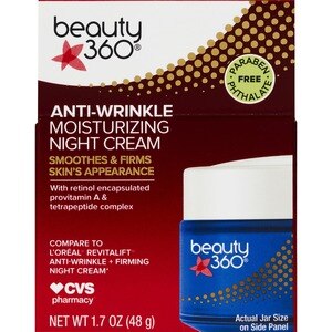 Beauty 360 - Crema de noche hidratante antiarrugas, 1.7 oz
