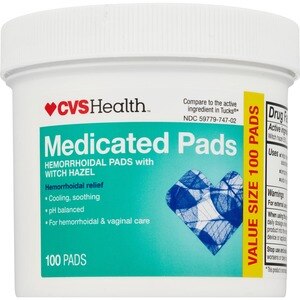 CVS Health Medicated Pads For Hemorrhoidal Relief, 100 Ct