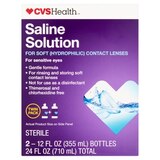 CVS Health Saline Solution for Soft Hydrophilic Contact Lenses, 12 OZ, Twin Pack, thumbnail image 1 of 6