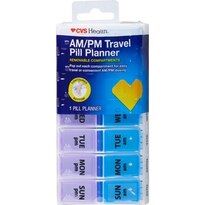 CVS Health - Planificador de pastillas para viaje, AM/PM