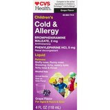 CVS Health Children's Cold & Allergy Liquid, Grape, 4 OZ, thumbnail image 1 of 5