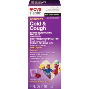  CVS Health Children's Cold & Cough DM Elixir Liquid Red Grape 