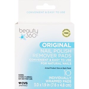 Beauty 360 Nail Polish Remover Pads Original, 10 Ct , CVS