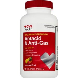 CVS Health Antacid and Anti-Gas Chewable Tablets Maximum Strength, 90CT