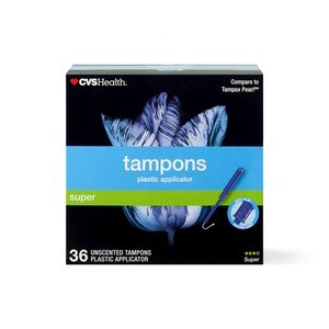 CVS Health Plastic Tampons, Unscented, Super