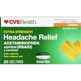 CVS Health Extra Strength Headache Relief Acetaminophen, Aspirin (NSAID) & Caffeine Geltcaps, thumbnail image 1 of 6