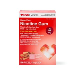 CVS Health Sugar Free Nicotine 4mg Gum, Cinnamon, 100 Ct