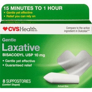 CVS Health Gentle Laxative Suppositories, 8 Ct