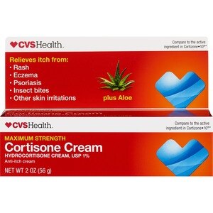 CVS Health Maximum Strength Cortisone Anti-Itch Cream Plus Aloe, 2 Oz