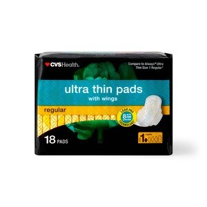 CVS Health Ultra Thin Pads With Wings, Regular, 18 Ct