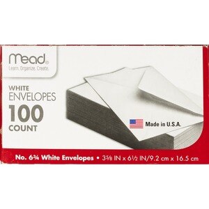 Caliber Plain White Envelopes 6 Inch - 100 Ct , CVS