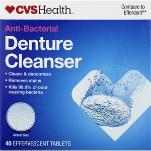 CVS Health - Tabletas para limpieza antibacteriana de prótesis dental, 40 u.