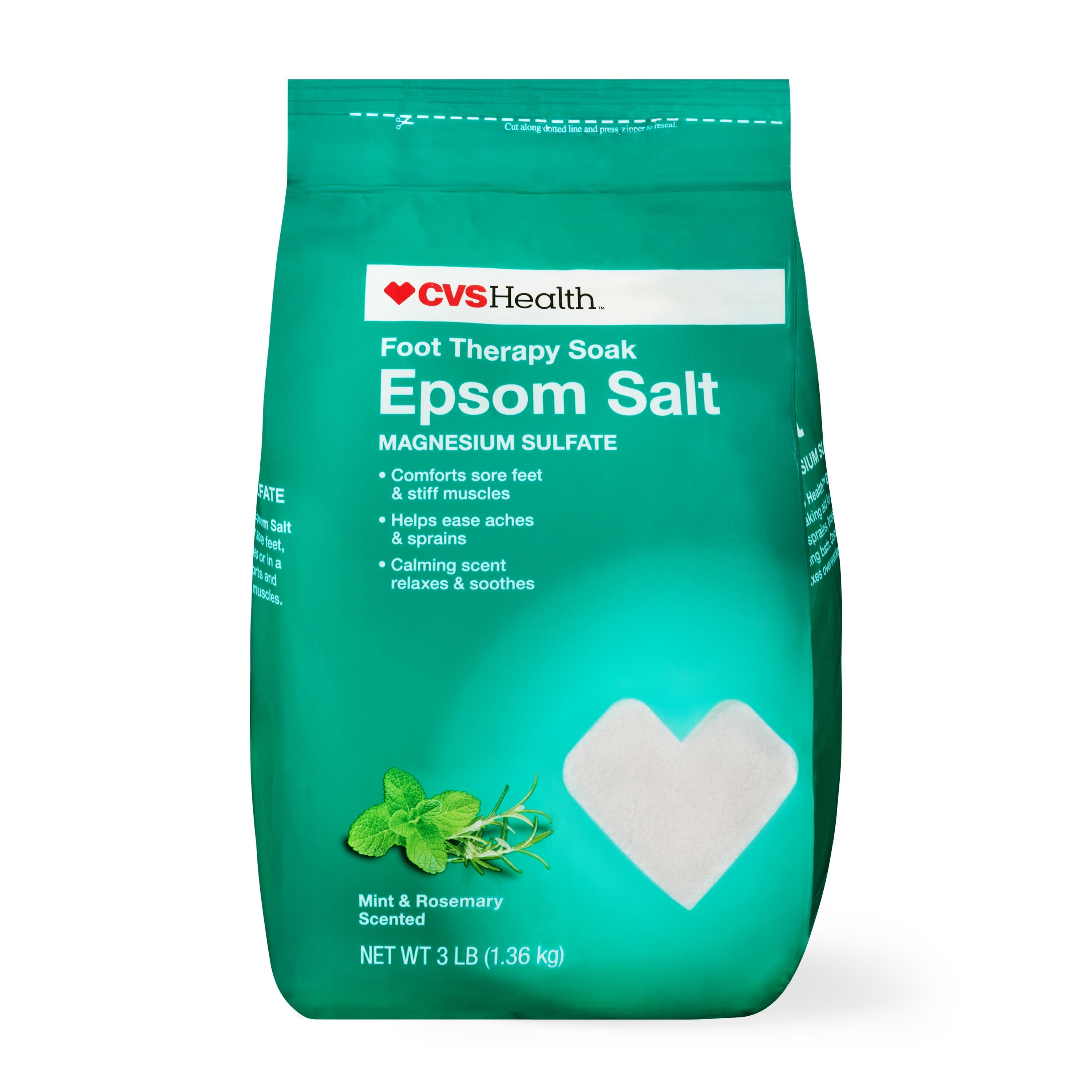 CVS Health Epsom Salt Foot Therapy Soak Mint & Rosemary, 48 OZ