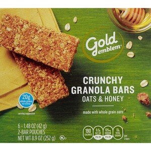 Gold Emblem Crunchy Granola Bars, Oats & Honey, 6 Ct, 8.9 Oz - 1.48 Oz , CVS