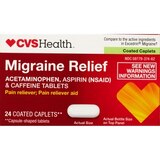 CVS Health Migraine Relief Acetaminophen Aspirin (NSAID) & Caffeine Tablets, thumbnail image 1 of 9