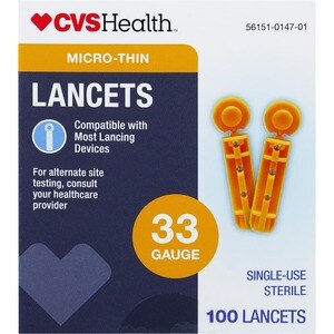 CVS Health - Lancetas ultradelgadas, calibre 33