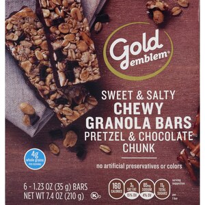 Gold Emblem Chewy Granola Bars, Pretzel And Chocolate Chunk, 6 Ct, 7.4 Oz - 1.23 Oz , CVS