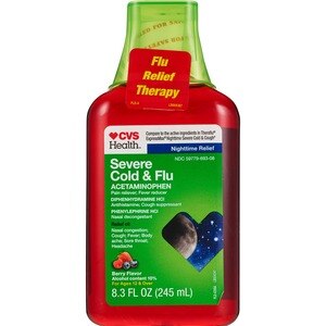 CVS Health Flu & Severe Cold Cherry Liquid