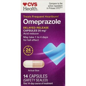  CVS Health Omeprazole Magnesium Acid Reducer 20.6 mg Delayed Release Capsules, 14CT 