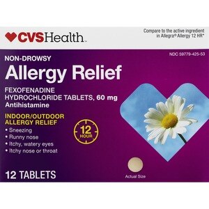 CVS Health Non-Drowsy 12HR Allergy Relief Fexofenadine HCl 60mg, 12 Ct