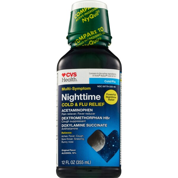 CVS Health MultiSymptom Nighttime Cold/Flu Relief Liquid Original