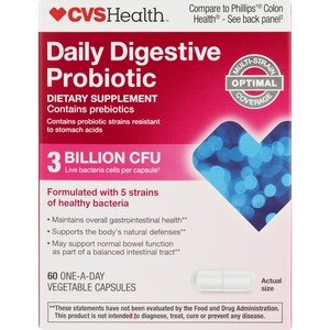 CVS Health - Cápsulas de probióticos para el sistema digestivo, 60 u.