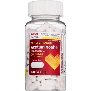 CVS Health Extra Strength Acetaminophen Pain Reliever & Fever Reducer 500 MG Caplets, 150 Ct