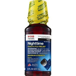 CVS Health Severe Night Time Cold and Flu Relief Maximum Strength Berry Flavor