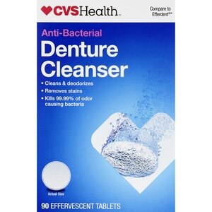 CVS Health Anti-Bacterial Denture Cleanser Tablets, 90 Ct