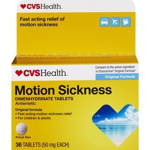 CVS Health - Tabletas para mareos por movimiento, fórmula original