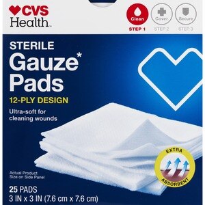 CVS Health Sterile Gauze Pads, 3 IN X 3 IN, 25 Ct