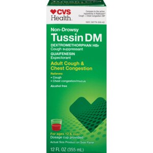 CVS Health Non-Drowsy Tussin DM Adult Cough, Liquid, 12 Oz