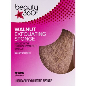 Beauty 360 Natural Walnut - Esponja exfoliante