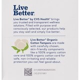 CVS Live Better Organic Cotton Tampons with Compact Plant-Based Plastic Applicator, Super, 16 CT, thumbnail image 4 of 5
