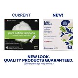 CVS Live Better Organic Cotton Tampons with Compact Plant-Based Plastic Applicator, Super, 16 CT, thumbnail image 5 of 5