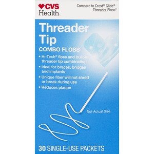 CVS Health Threader Tip Combo Floss, 30 Ct