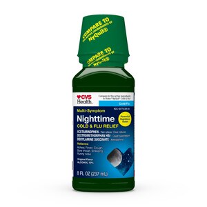 CVS Health - Jarabe nocturno para aliviar múltiples síntomas del resfrío y la gripe, Original
