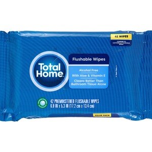 Total Home Flushable Moist Wipes Refill, 84 Ct , CVS