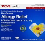 CVS Health 24HR Non Drowsy Allergy Relief Loratadine Tablets, thumbnail image 1 of 7