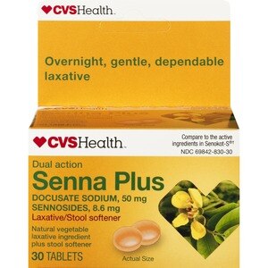 CVS Health Senna Plus - Laxante/suavizador fecal en tabletas