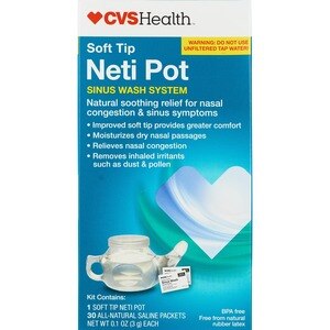 Carllg Neti Pot - Nasal Irrigation Wash Bottle, Sinus Rinse Salt