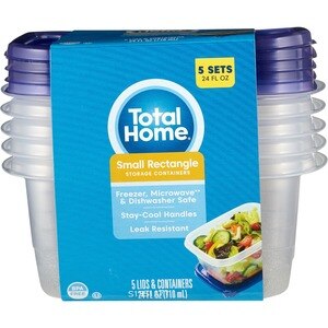 Total Home Food Storage Containers, 5 Ct , CVS