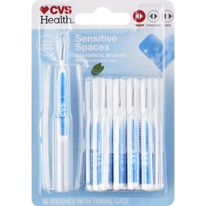 CVS Health Sensitive Spaces Interdental Brushes, Mint, 16 Ct