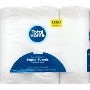 Total Home Just The Basics Paper Towels, 102 Sheets