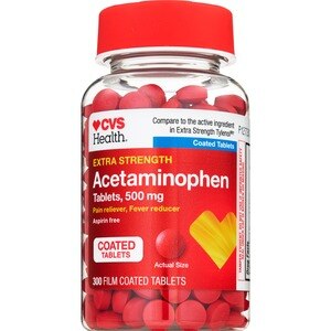 CVS Health Extra Strength Acetaminophen Pain Reliever & Fever Reducer 500 MG Tablets, 300 Ct