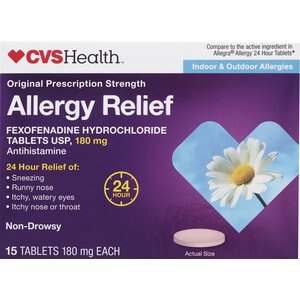 CVS Health 24HR Non Drowsy Allergy Relief Fexofenadine HCl Tablets