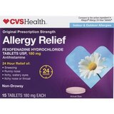 CVS Health 24HR Non Drowsy Allergy Relief Fexofenadine HCl Tablets, thumbnail image 1 of 3