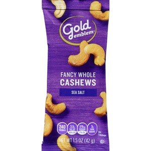 Gold Emblem Fancy Whole Cashews Snack-Size, 1.5 OZ