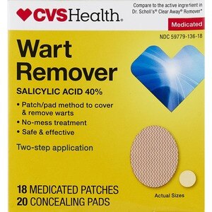 CVS Health Two-Step Wart Remover Medicated Discs - 18 Ct